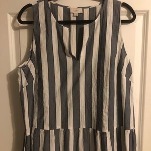 LOFT Blue and White Striped Tank